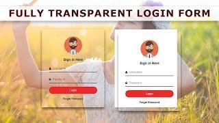 Transparent Login Form with HTML & CSS - How To Create Login Form In HTML and CSS - Sign In Form