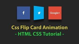 3d card flip animation - css tutorial - Pure Css Social Media Buttons - Plz SUBSCRIBE Us For More