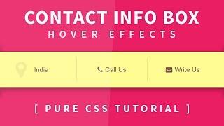 Contact Info Box Hover Effects | Slide Text On Hover