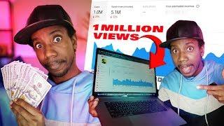 HOW MUCH YOUTUBE PAID ME FOR 1,000,000 VIEWS (Not Clickbait)