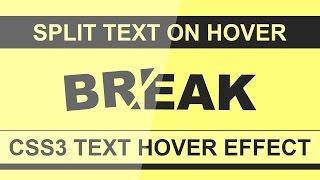 Split Word On Hover - Html5 Css3 Hover Effect - Pure CSS Tutorial