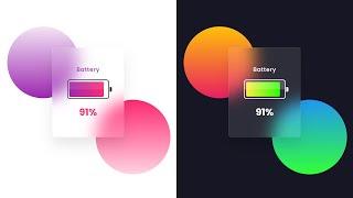 Get Battery Level using Javascript | CSS Glassmorphism UI Design | Toggle Between Light & Dark mode