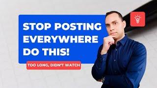 Stop Posting Everywhere - Do This (Focus) #shorts