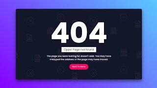 404 Page Not Found | Web Page Design using Html CSS & Vanilla Javascript Mousemove Parallax