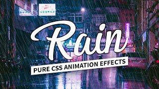 Pure CSS Rain With Animated Background | Html CSS Animation Effects