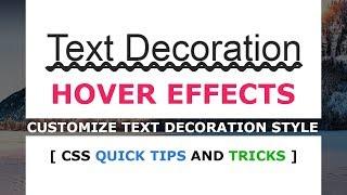How to make Custom Text Decoration Style - CSS Hover Effects - Tutorial
