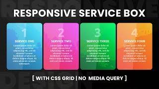 Responsive Service Section with CSS Grid | No CSS Media Queries