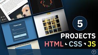 5 HTML, CSS & JS Mini Projects - Scroll Animation, Rotating Navigation, Drag Events, etc