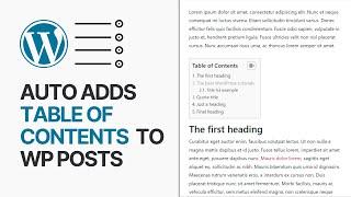 How To Automatically Adds Table of Contents In WordPress For Free?
