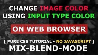Change Image Color On Web Browser - Pure CSS Tutorial - Input Type Color Effects