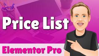 Elementor Pro Price List Widget