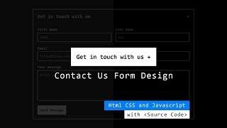 Contact Us Form Design With Html CSS and Javascript | Source Code