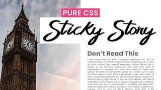 Sticky Story | Pure Html CSS Sticky Banner On Top