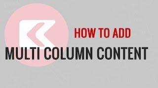 How to Add Multi Column Content in WordPress Posts - No HTML Required