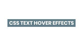 CSS Text Hover Effects | Html CSS