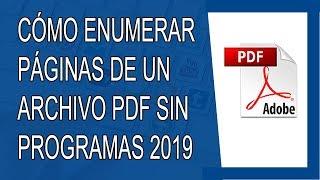 Cómo Enumerar Páginas de un PDF Sin Programas 2019