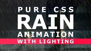 Pure CSS Rain Animation With Lighting - Tutorial Link in Description