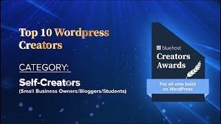 Bluehost Creators Awards Winners - Self Creators Category