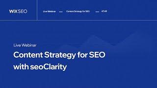 Wix SEO | Content Strategy for SEO