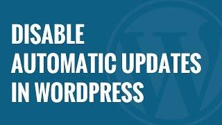 How to Disable Automatic Updates in WordPress