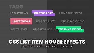 CSS Tag List Item Hover Effects | CSS Hover Effects