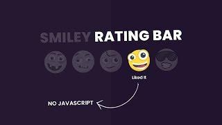 Pure CSS Smiley Rating Bar | Html5 CSS3 | No Javascript