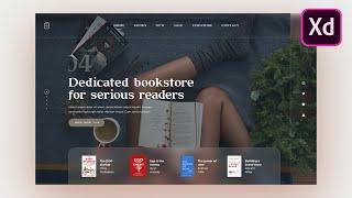 Adobe Xd Web Design Tutorial - Modern Bookstore Header Design