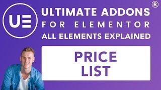 Ultimate Addons Elementor | Price List