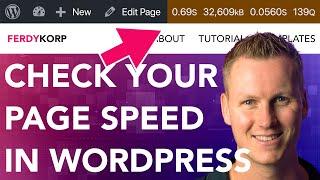 Check Your Website Speed Within Wordpress