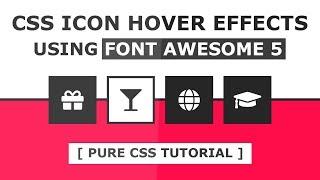 CSS Icon Hover Effect Using Font Awesome 5 icons - Sliding Icon Hover Effects with Html and CSS