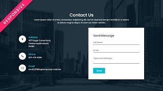 Responsive Contact Us Page Design using Html CSS | HTML Responsive Web Page Design