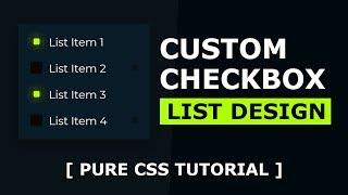 CSS Custom Checkbox List Design | Html and CSS