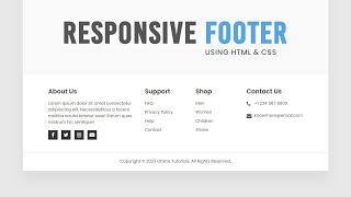 Responsive Footer Design Using Html & CSS