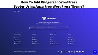 How To Add Widgets In WordPress Footer Using Anzu Free WordPress Theme?