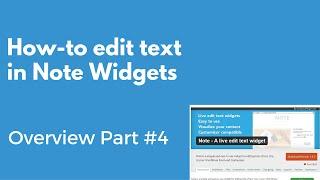 How to edit text in the Note WordPress plugin