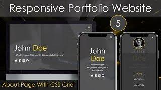 Responsive Portfolio Website [5] - About Page With CSS Grid