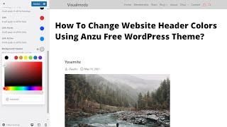 How To Change Website Header Colors Using Anzu Free WordPress Theme?