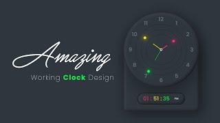 Amazing Working Analog and Digital Clock Design using Html CSS & Javascript