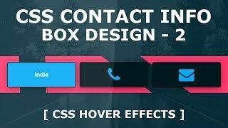 CSS Contact Info Box Design 2 - CSS Box Hover Effect Tutorial