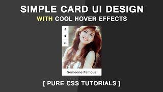 Html Css Simple CARD UI Design - Cool Css3 Image Hover Effects - Pure CSS Tutorials