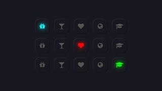 CSS Glowing Neumorphism Icon Hover Effects | Html5 CSS3