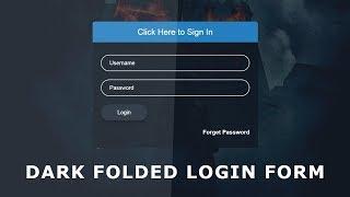 Dark Folded Sign In Form - Css Transparent Login Page - Attractive Login Page Design In Html and CSS