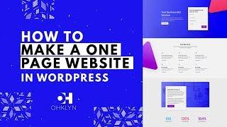How to Make a One Page Website | Single Page WordPress Tutorial 2019