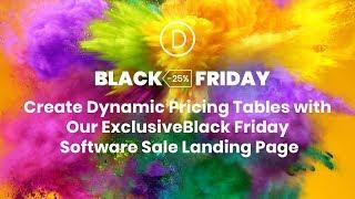 Create Dynamic Pricing Tables with Our Exclusive  Black Friday Software Sale Landing Page