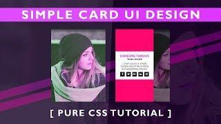 Html5 Css3 Simple CARD UI Design - Cool Css 3D Hover Effects - Pure CSS Tutorials