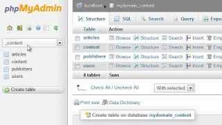 How to drop tables from a database in phpMyAdmin
