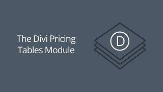 The Divi Pricing Tables Module