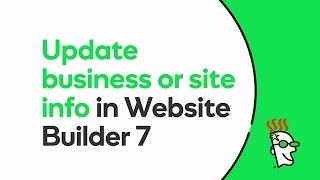 How to Update Your Business Address & Information in Website Builder 7 | GoDaddy