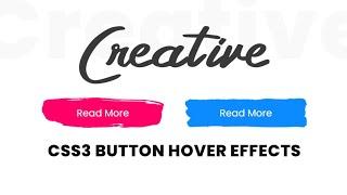 CSS3 Creative Button Hover Effects | Html CSS Tutorial