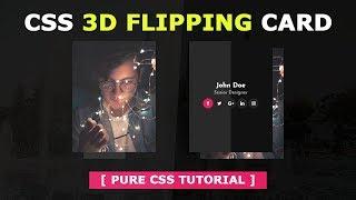 CSS 3D Flipping Card Hover Effect - Pure CSS 3D Image Flip Effects On Hover - Tutorial